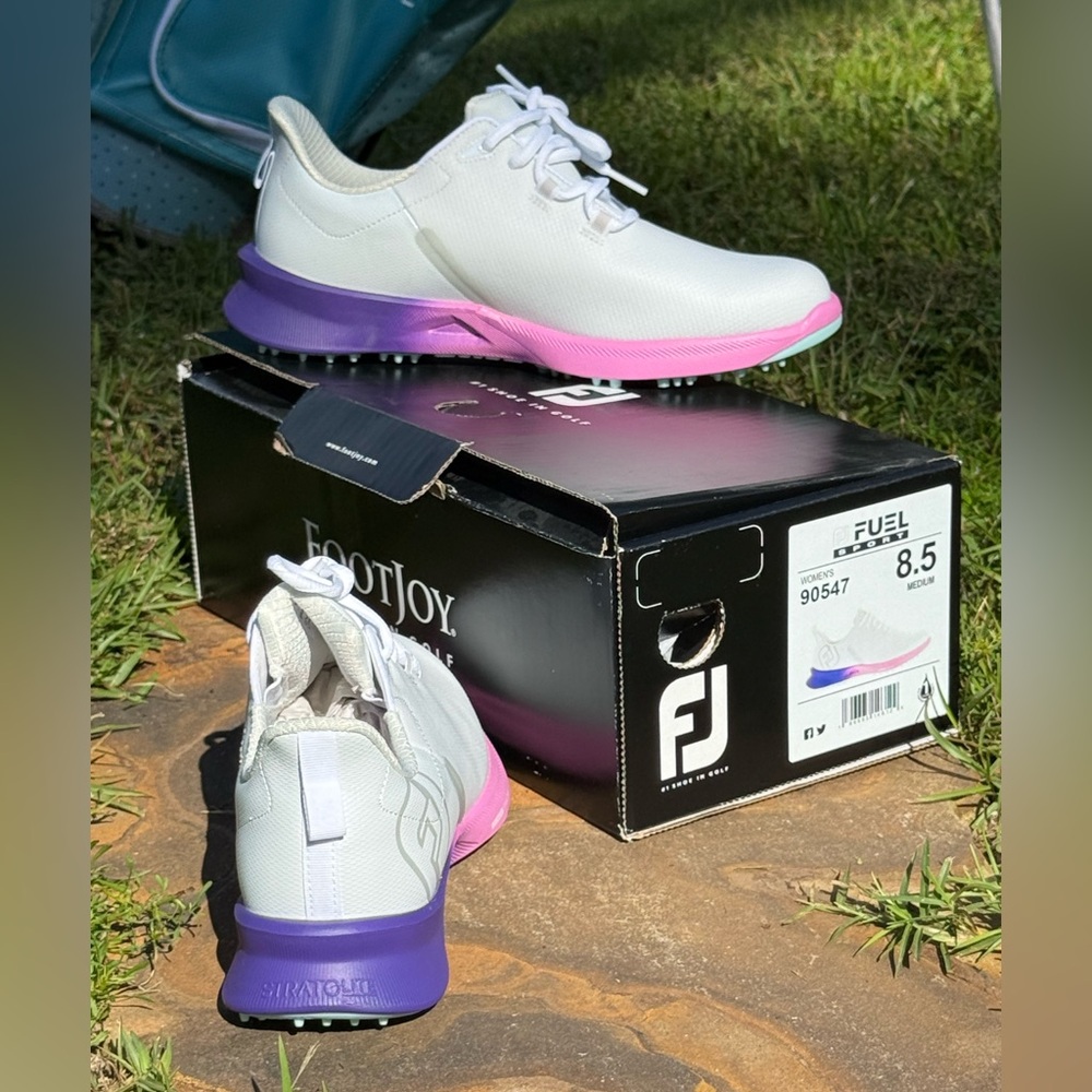 NEW FootJoy Fuel Sport Women’s Golf Shoes White/Pink/Purple Size 8.5 Medium NIB